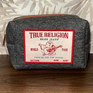 True Religion Charcoal and Red Toiletry Bag